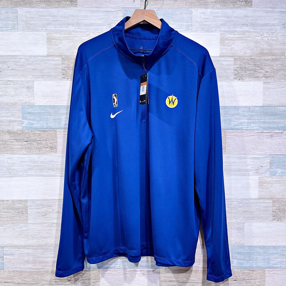 Santa Cruz Warriors NBA G League Nike Golf Dri Fit Pullover Blue Mens XXL 2XL